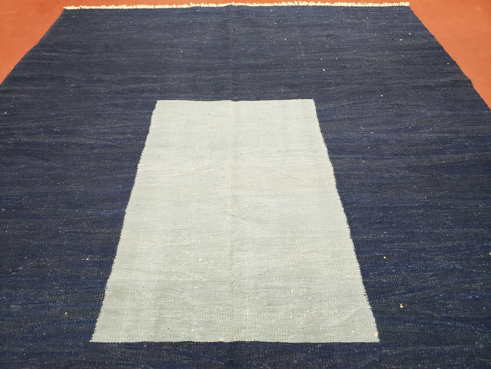 Large Turkish Kilim Rug, 6x9 - 7x10 Rug, Flatweave Carpets, Blue Rug, Abstract Rug, Playroom Rug, Rug for Nursery Room, Boho Rug, Wool - Nuvé