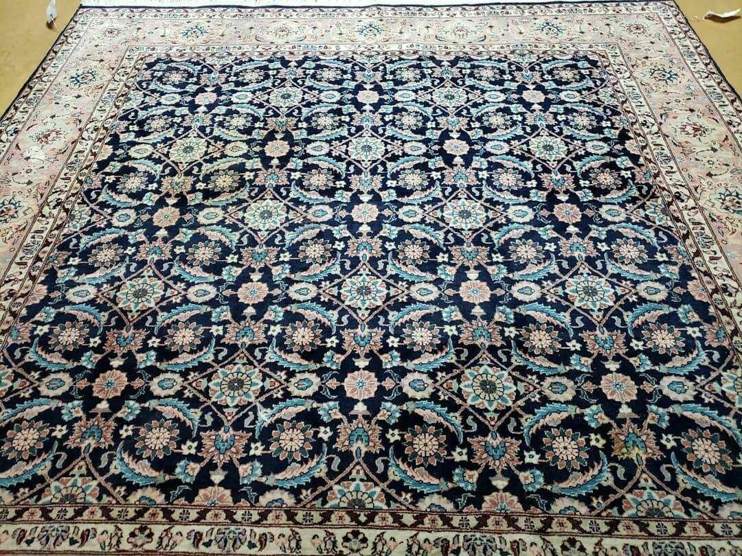 6' X 6' Gorgeous Handmade India Floral Oriental Wool Rug Square Blue Carpet Wow - Nuvé