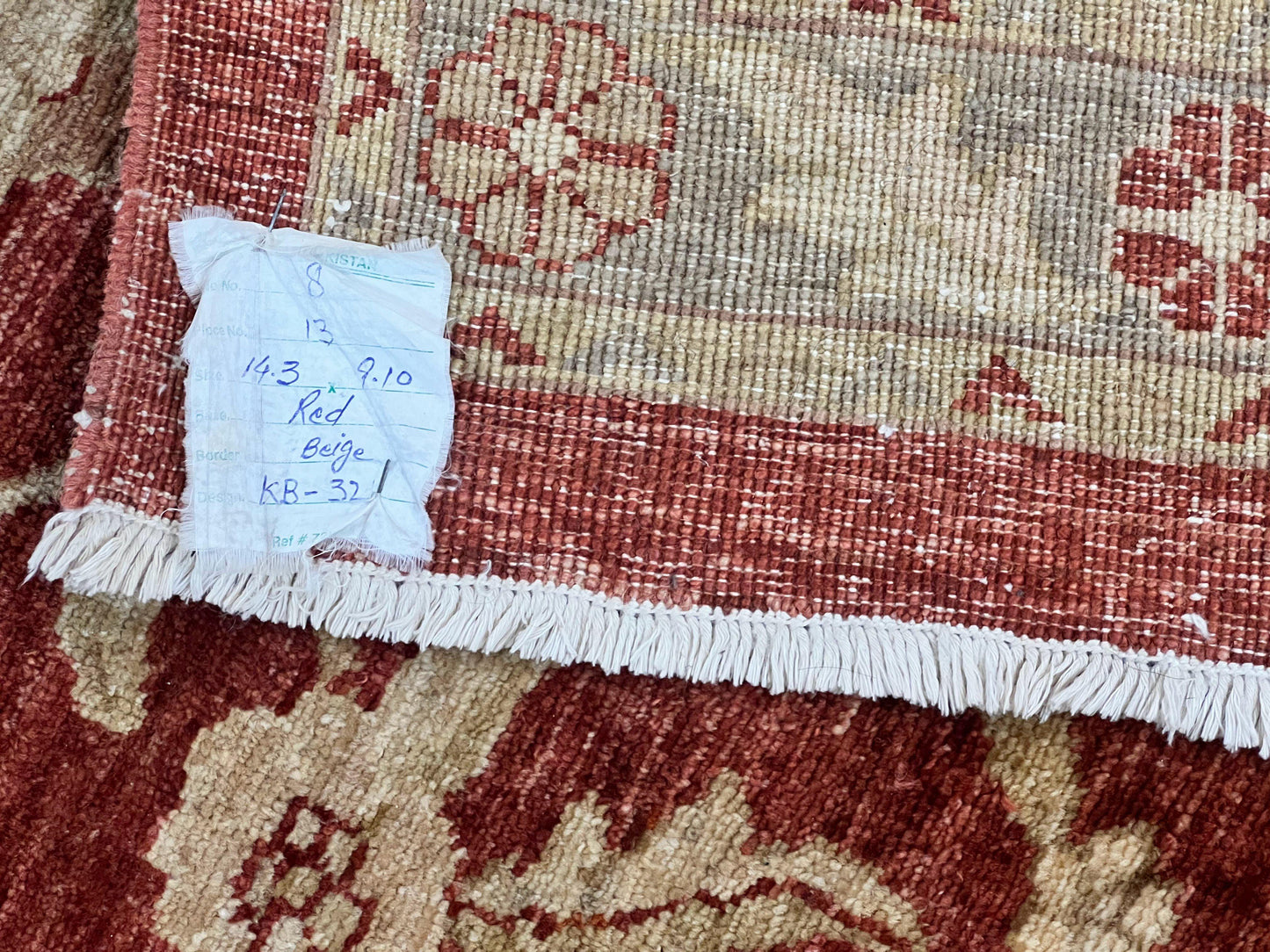 Pak Persian Rug 10x14, Sultanabad Mahal Peshawar Chobi Carpet, Large Vintage Wool Oriental Rug, Maroon & Beige, Floral Allover, Handmade - Nuvé