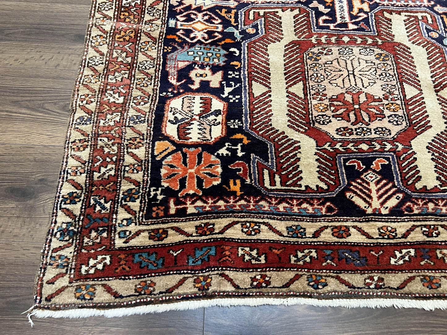 Persian Ardabil Wide Runner Rug 4x10 - Geometric Medallions & Animal Pictorials - Nuvé