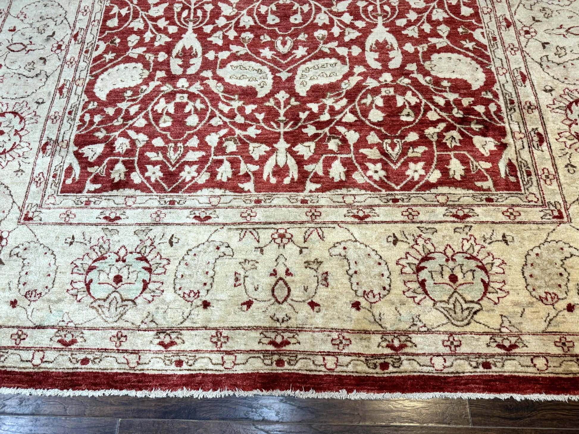 Pakistani Chobi Rug 8x10, Red, Handmade - Nuvé