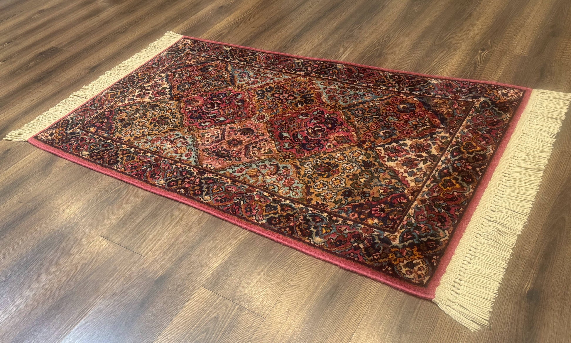 Karastan Rug 3x5 Multicolor Panel Kirman #717, Original 700 Series, Wool Pile, Discontinued - Nuvé