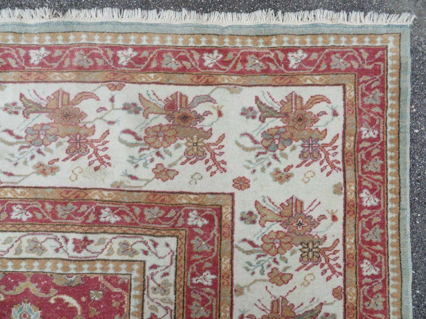 12' X 18' Palace Size Handmade Egyptian Wool Rug Carpet Soft Colors Red & Beige - Nuvé