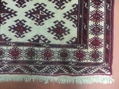 3' X 3' Vintage Handmade Turkoman Bokhara Yamud Wool Rug Nice - Nuvé
