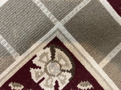 Indo Tibetan Rug 10x14, Nepali Carpet, Large Soft Wool Area Rug, Olive Tan Maroon, Contemporary Rug 10 x 14 ft Living Room Rug, Handmade Rug - Nuvé