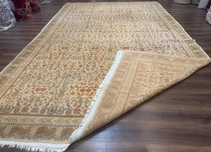 Large Spanish Portuguese Rug 9x15, Beige, Vintage, Allover Pattern, Wool - Nuvé