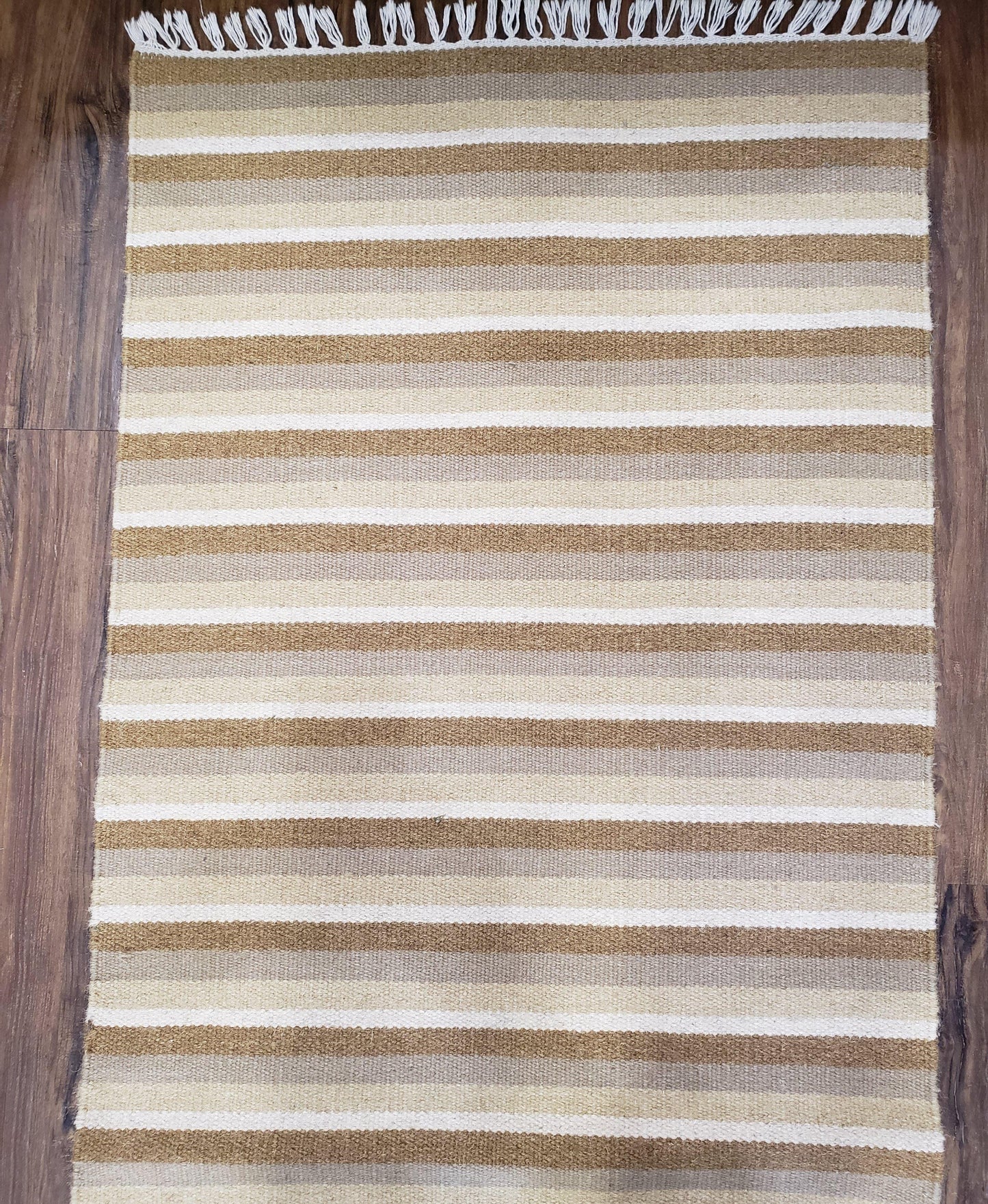 Striped Runner Rug, Flatweave Runner Rug, Hallway Runner, 15 ft Carpet Runner for Hall, Earth Tone Colors, Handmade Hand Woven Farmhouse Rug - Nuvé