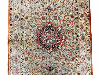 3' X 5' Vintage Fine Handmade Turkish Oriental Silk Rug 900 KPSI Wow - Nuvé