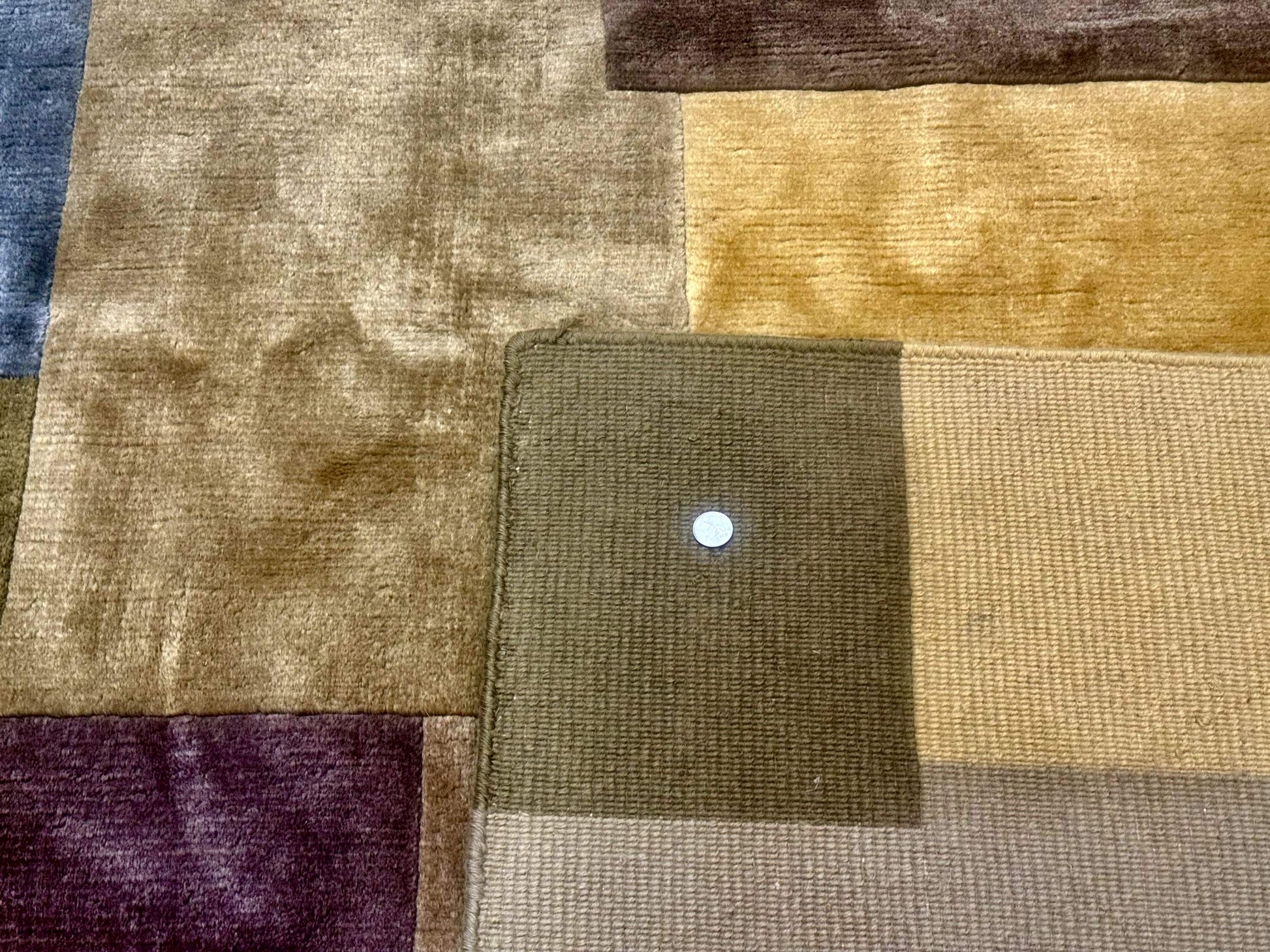 Modern Tibetan Wool Rug 8x10, Multicolor, Thick Pile, Contemporary, Nepali, Handmade - Nuvé