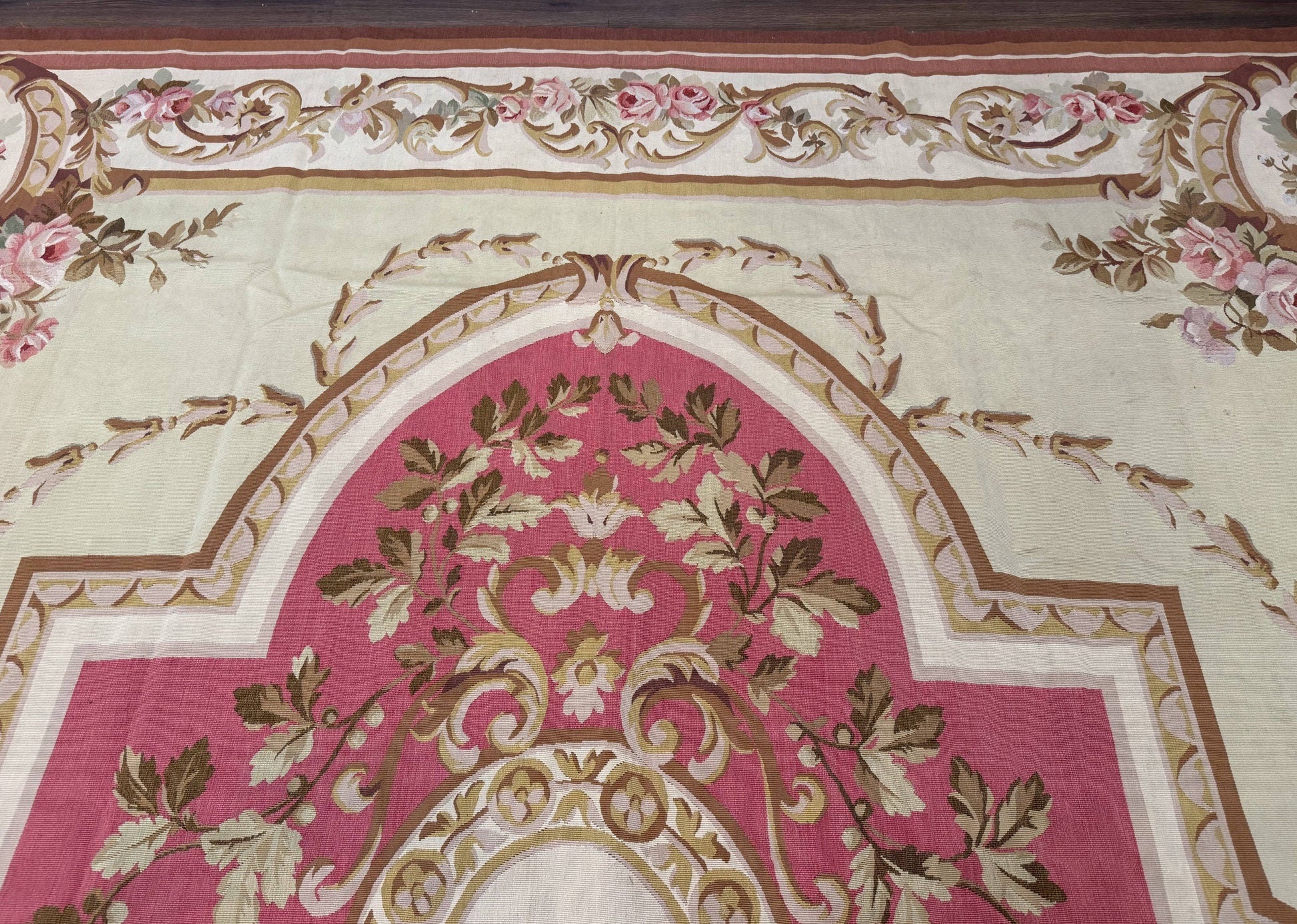 Large Aubusson Rug 10x14, European Elegant French Design, Floral Carpet - Nuvé