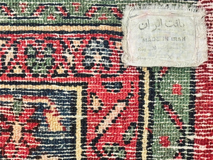 Antique Persian Hamadan Tribal Rug 8x10, Red and Ivory, Medallion Rug, Wool Handmade Carpet - Nuvé