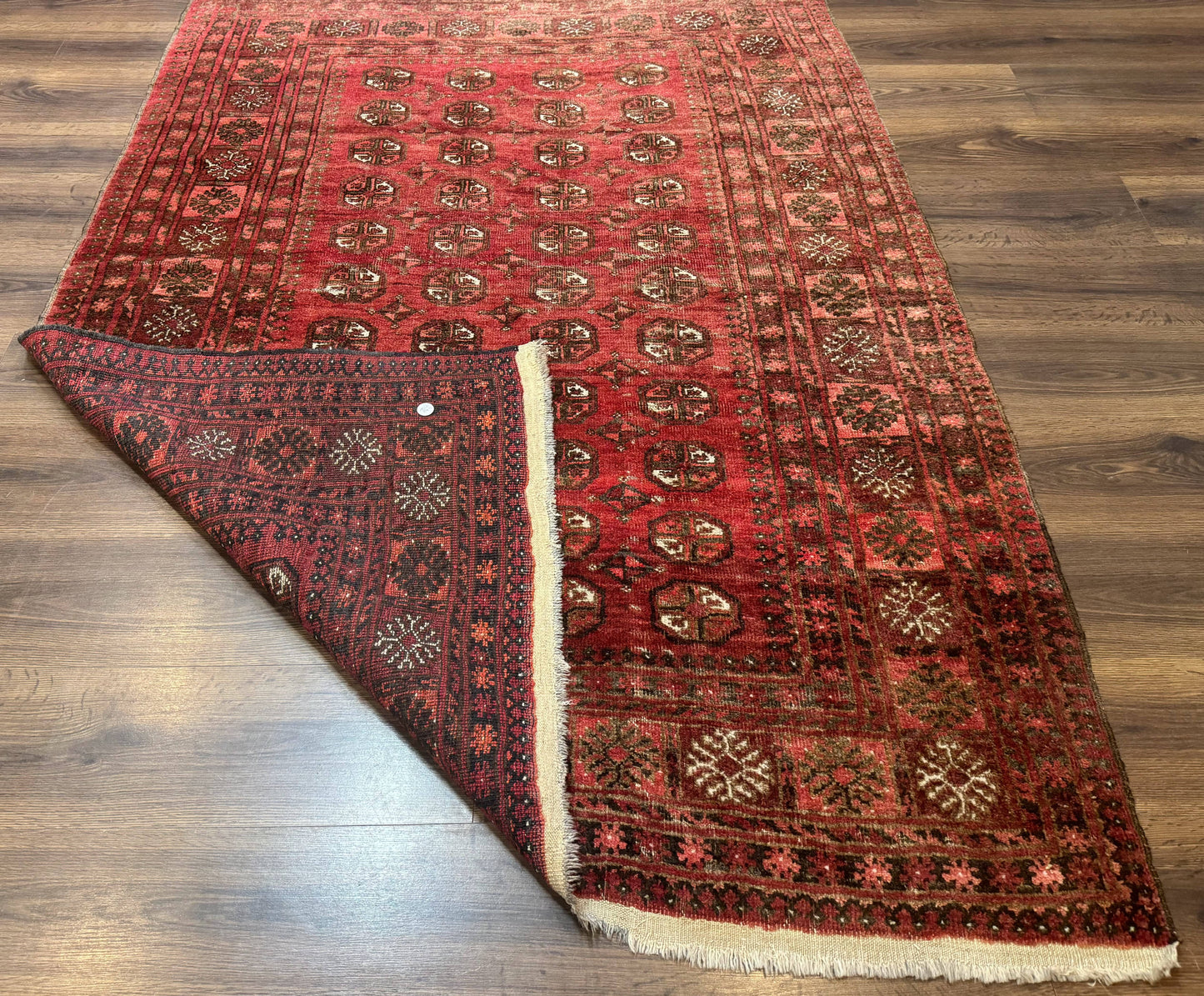 Antique Persian Turkoman Rug 5x6, Red - Nuvé