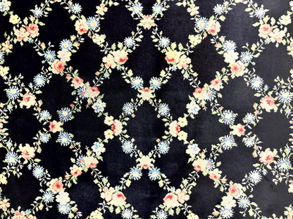 Karastan Rug 8.8 x 12, Garden of Eden #509/1270, Ebony Trellis, Vintage Discontinued Wool Pile Karastan Carpet