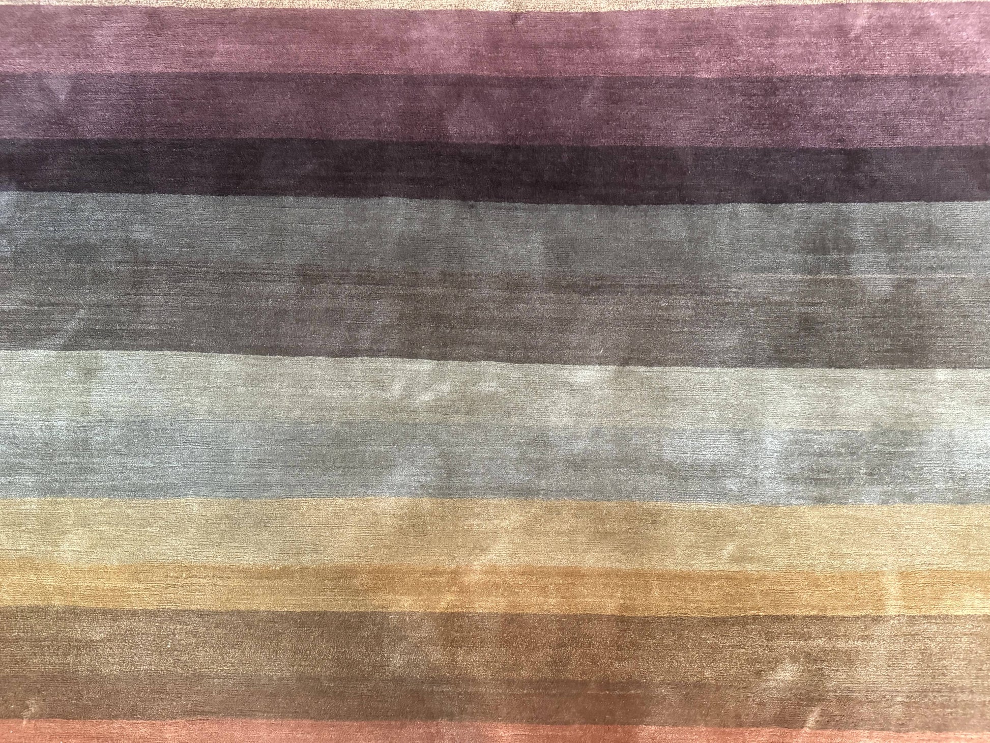 Modern Persian Gabbeh Rug 8x10, Multicolor Stripes, Soft Thick Wool Pile - Nuvé