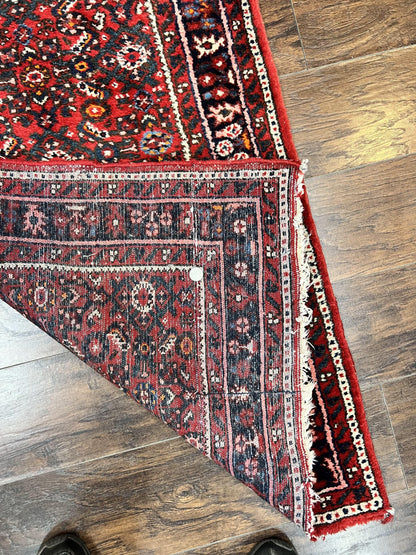 Long Persian Runner Rug 2.9 x 17, Red Handmade Wool Rug for Hallway, Antique Persian Carpet, 17ft Runner, Persian Hamadan Dargazine Rug - Nuvé