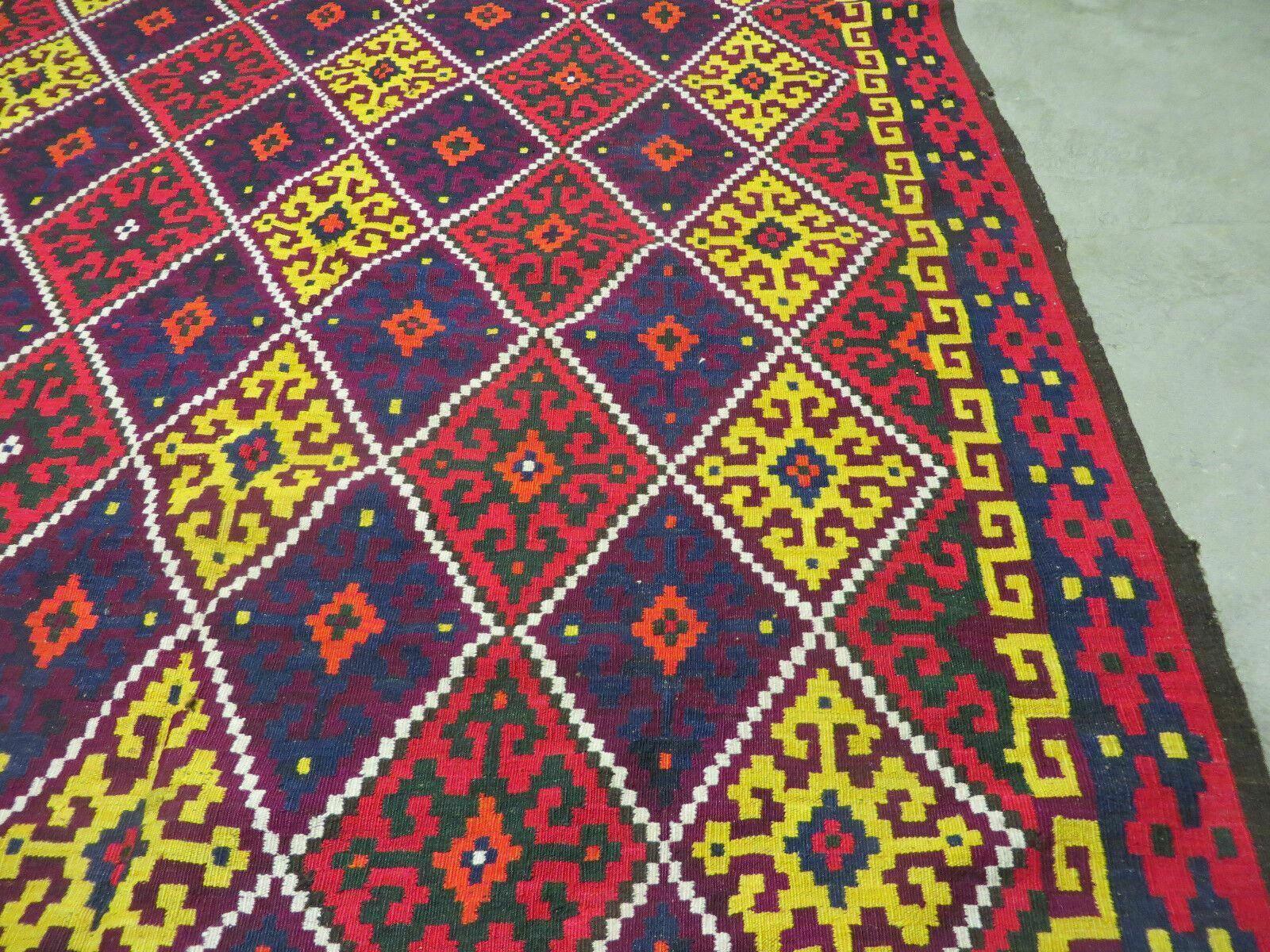 6' X 13' Antique Turkish Kilim Handmade Flat Weave Wool Rug Veg Dye - Nuvé