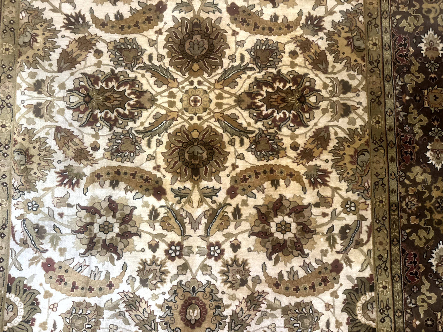 Indo Persian Mahal Rug 8x10, Floral Traditional Wool Oriental Carpet - Nuvé
