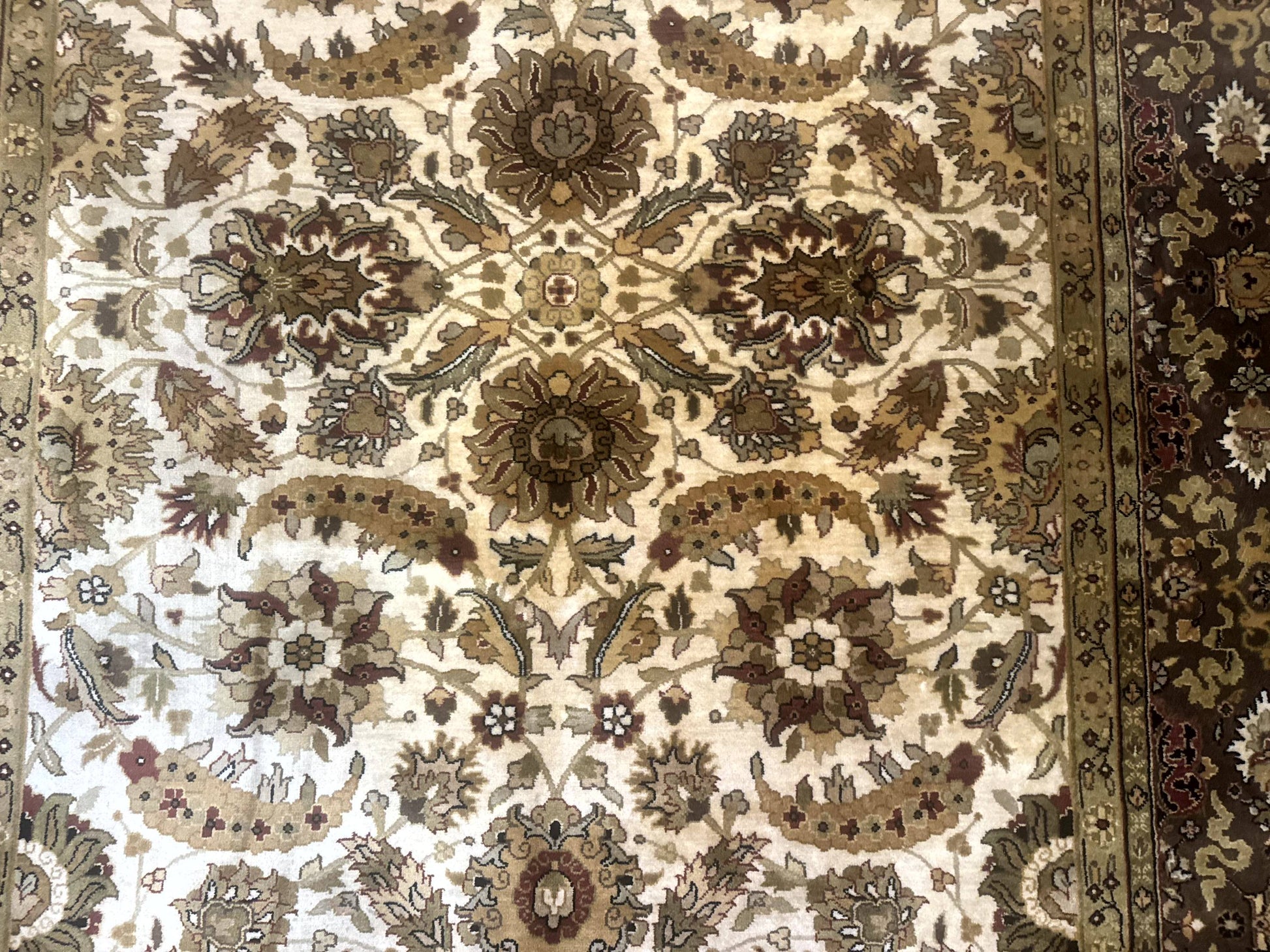 Indo Persian Mahal Rug 8x10, Floral Traditional Wool Oriental Carpet - Nuvé