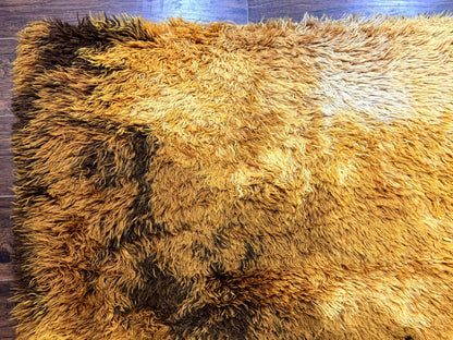 Rya Shag Rug 4.6 x 6, Shades of Yellow, Mid Century Vintage Carpet - Nuvé