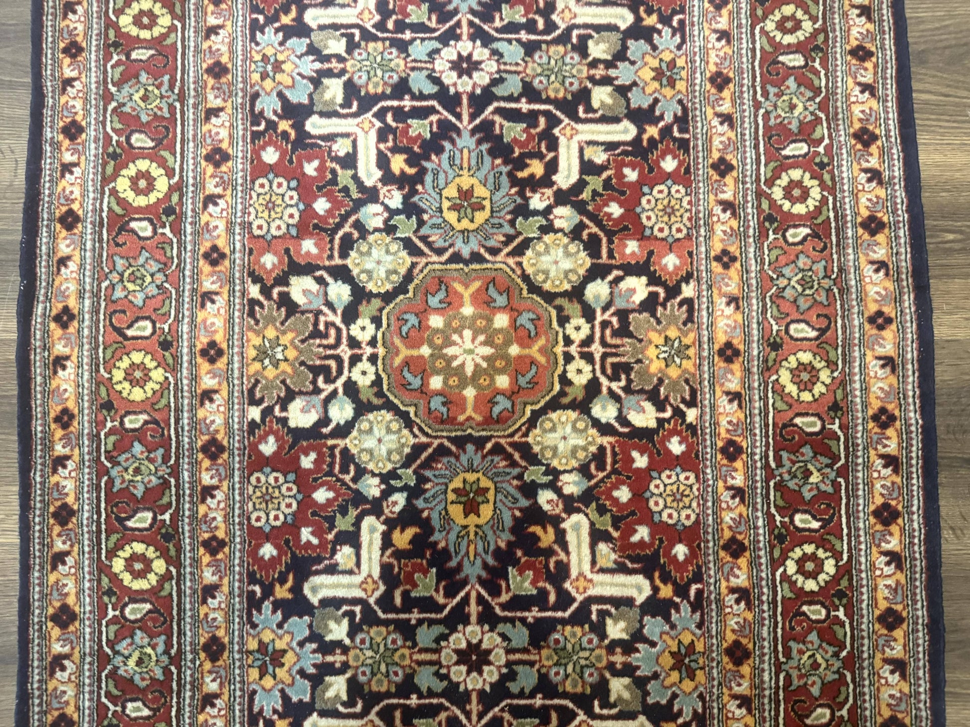 Turkish Hereke Rug 3x5, Navy Blue and Red, Fine 210 KPSI - Nuvé