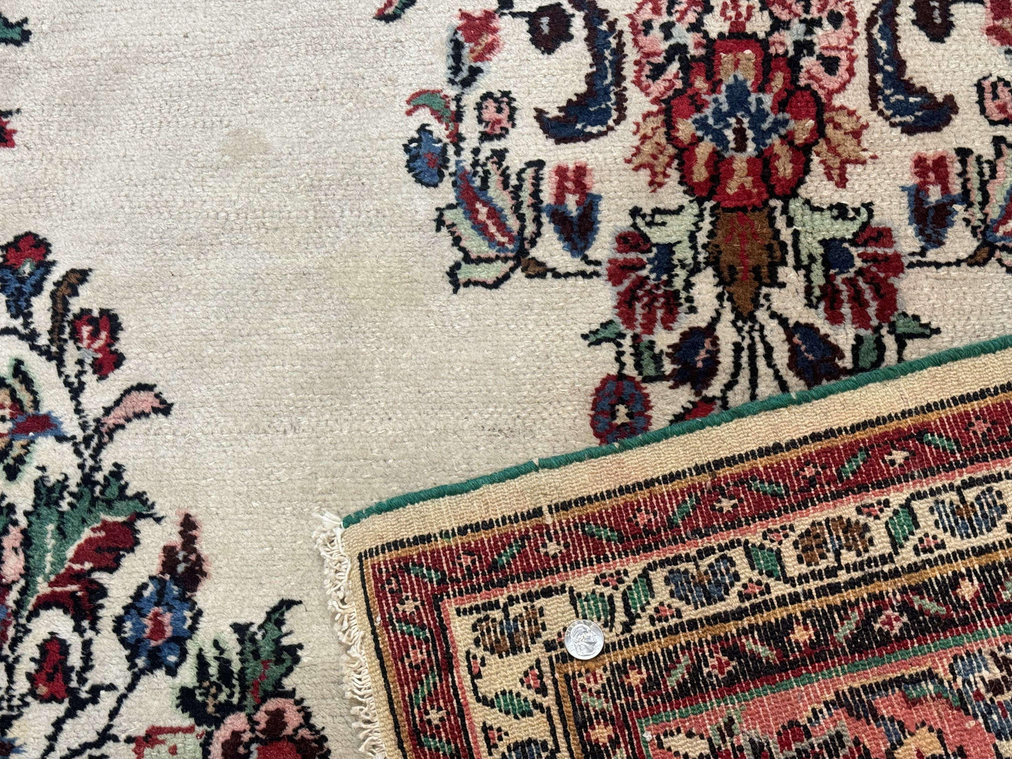 Palace Size Persian Rug 10 x 21 ft, Antique Hamadan Bibikabad Carpet, Handmade Antique Wool Oversized Rug, Ivory, Semi Open Field - Nuvé