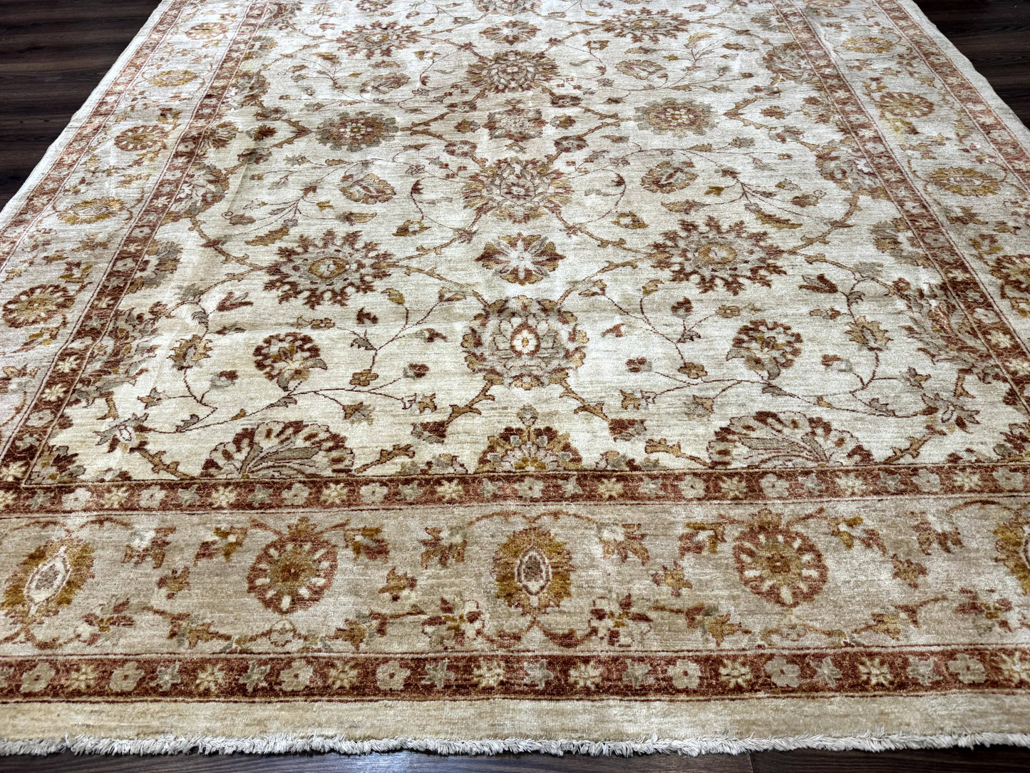 Pakistani Peshawar Rug 8x10, Pak Persian Traditional Oriental Carpet, Handmade, Wool, Allover Pattern - Nuvé