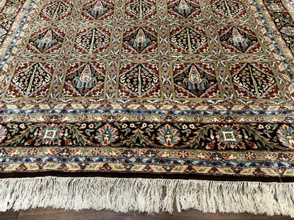 Sino Persian Rug 8x10, Panel Design, Brown, Multicolor, Wool, Cedar Trees - Nuvé