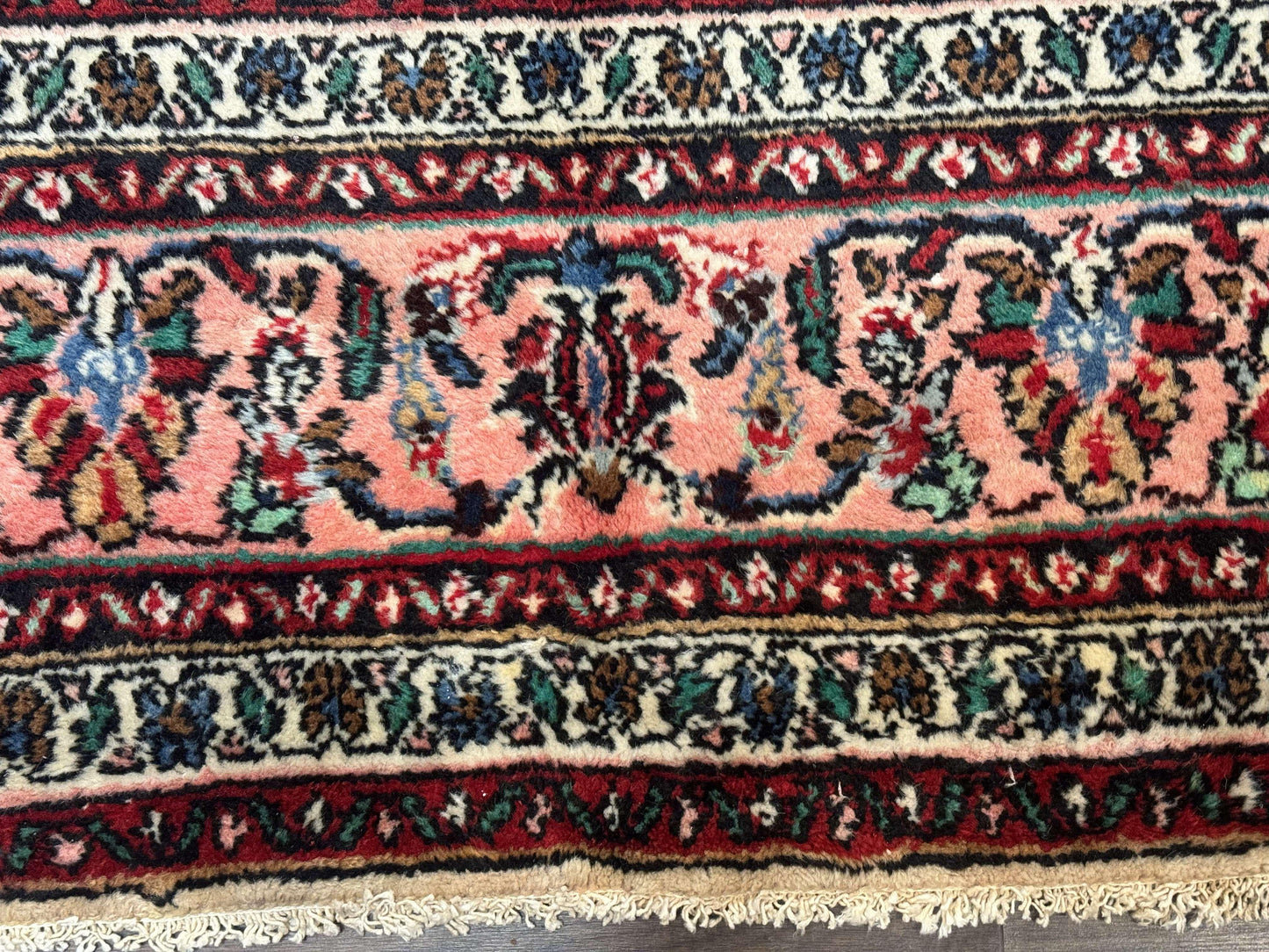 Palace Size Persian Rug 10 x 21 ft, Antique Hamadan Bibikabad Carpet, Handmade Antique Wool Oversized Rug, Ivory, Semi Open Field - Nuvé