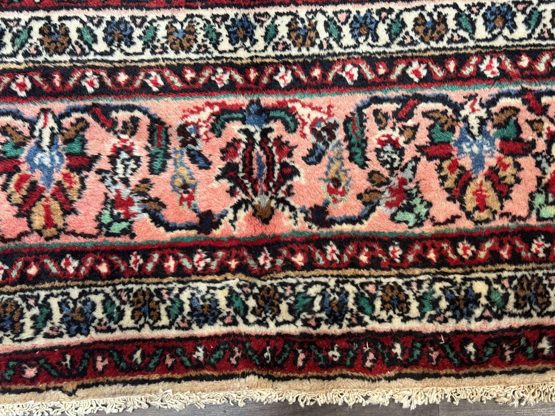 Palace Size Persian Rug 10 x 21 ft, Antique Hamadan Bibikabad Carpet, Handmade Antique Wool Oversized Rug, Ivory, Semi Open Field - Nuvé