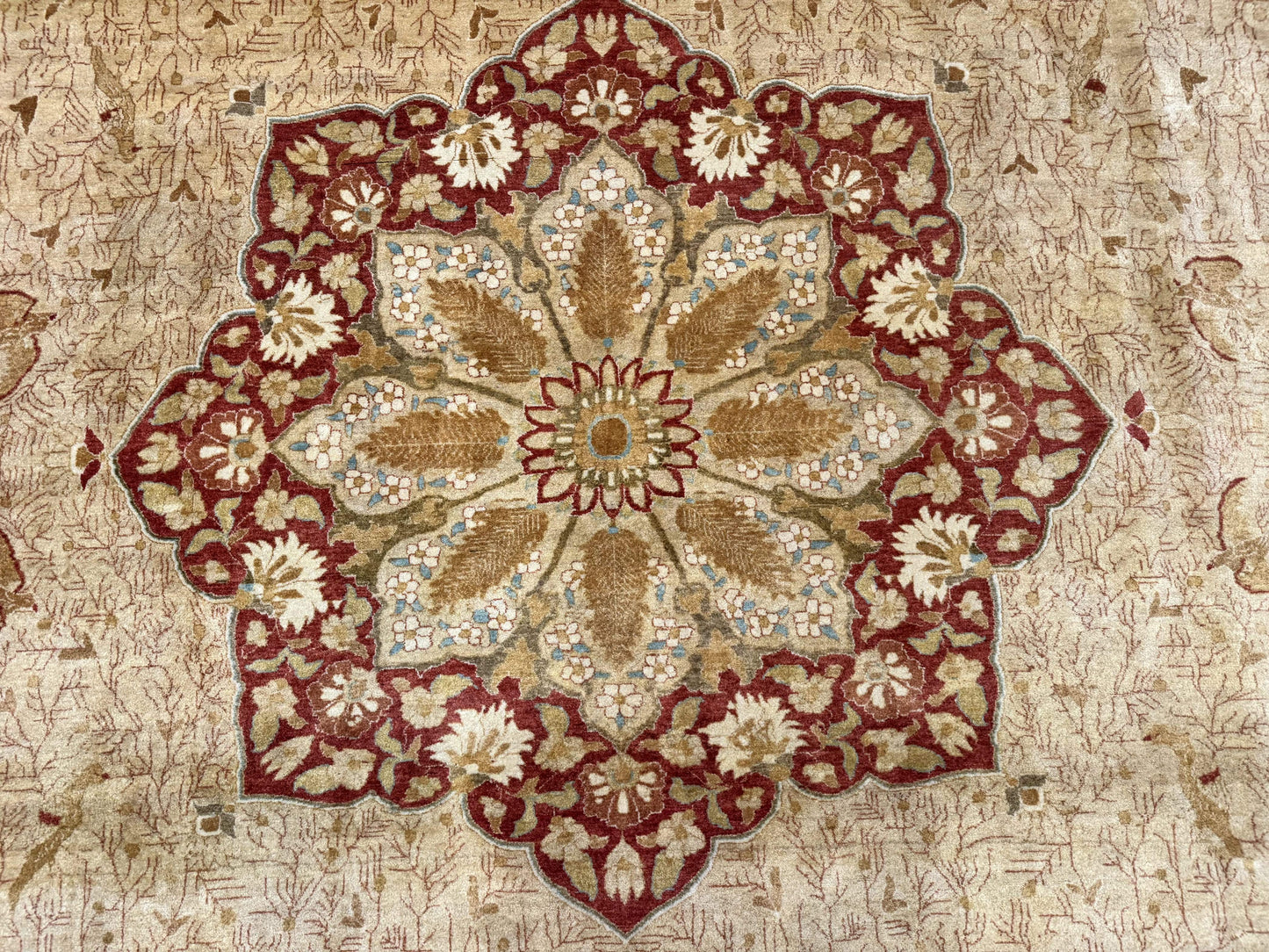 Palace Size Pak Persian Rug 13x17, Haji Jalili Design, Beige and Rust, Wool Hand Knotted, Fine 260 KPSI - Nuvé