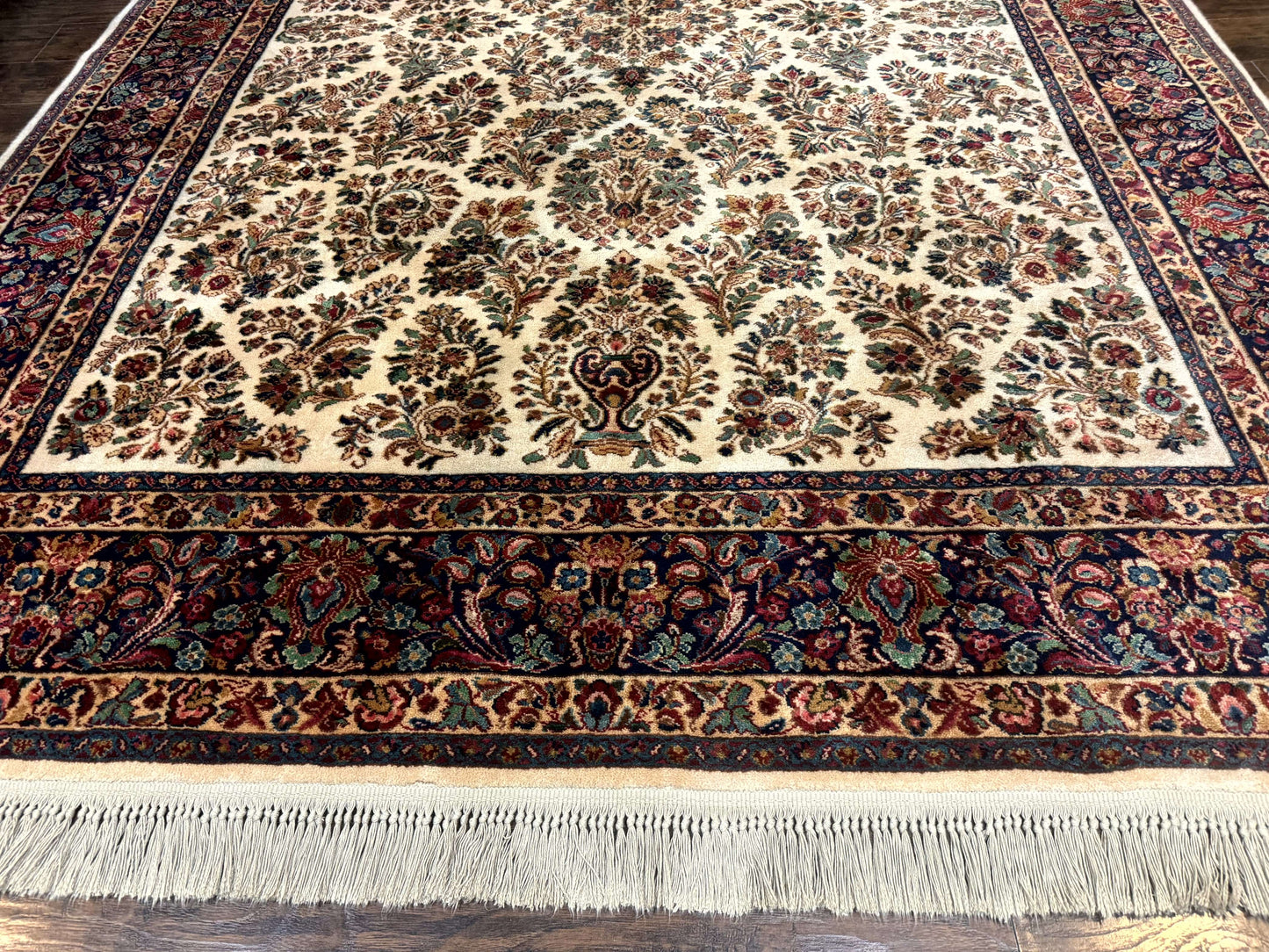 8.8 x 12 Karastan Ivory Sarouk Rug #760, Wool Pile, Vintage, Original 700 Series - Nuvé