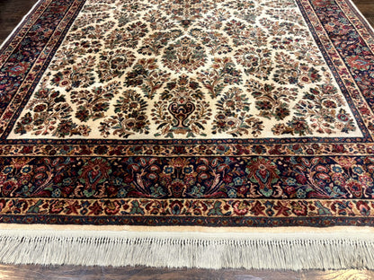 8.8 x 12 Karastan Ivory Sarouk Rug #760, Wool Pile, Vintage, Original 700 Series - Nuvé