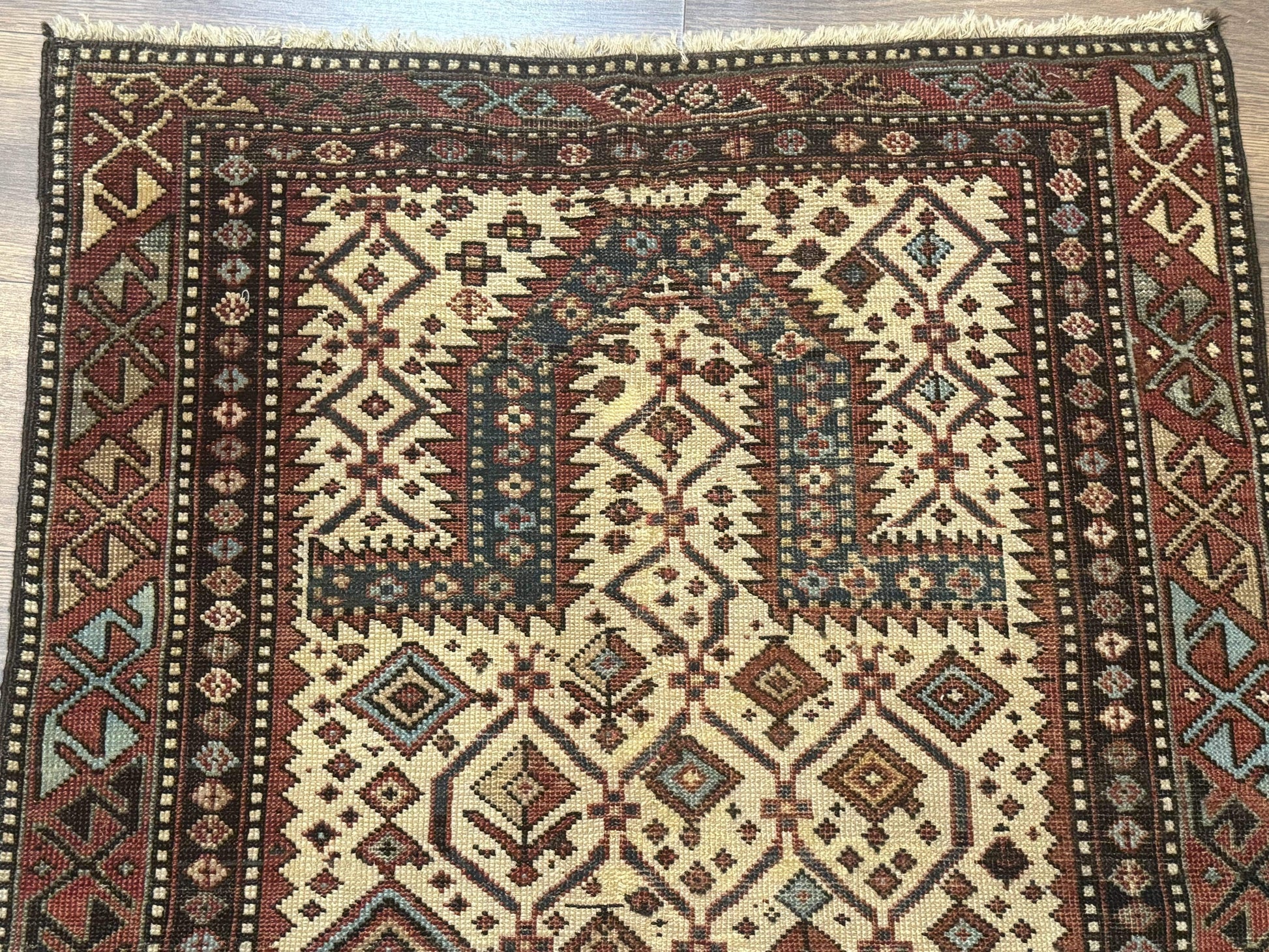 Antique Caucasian Shirvan Rug 3x5, Dagestan Prayer Rug, Collectible, Early 20th Century Rug - Nuvé