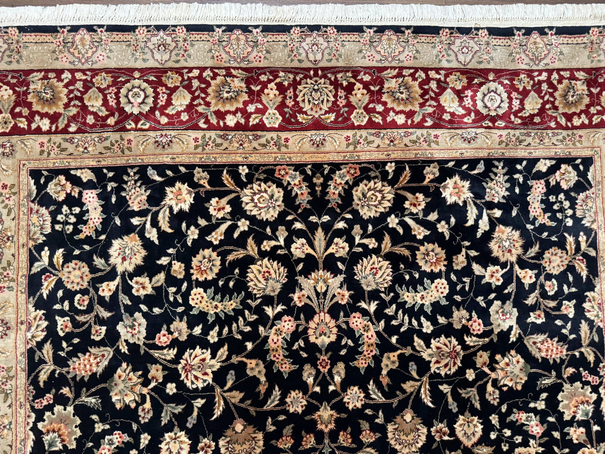 Sino Persian Rug 8x10, Black and Red, Floral Allover - Nuvé