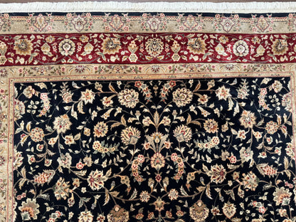 Sino Persian Rug 8x10, Black and Red, Floral Allover - Nuvé