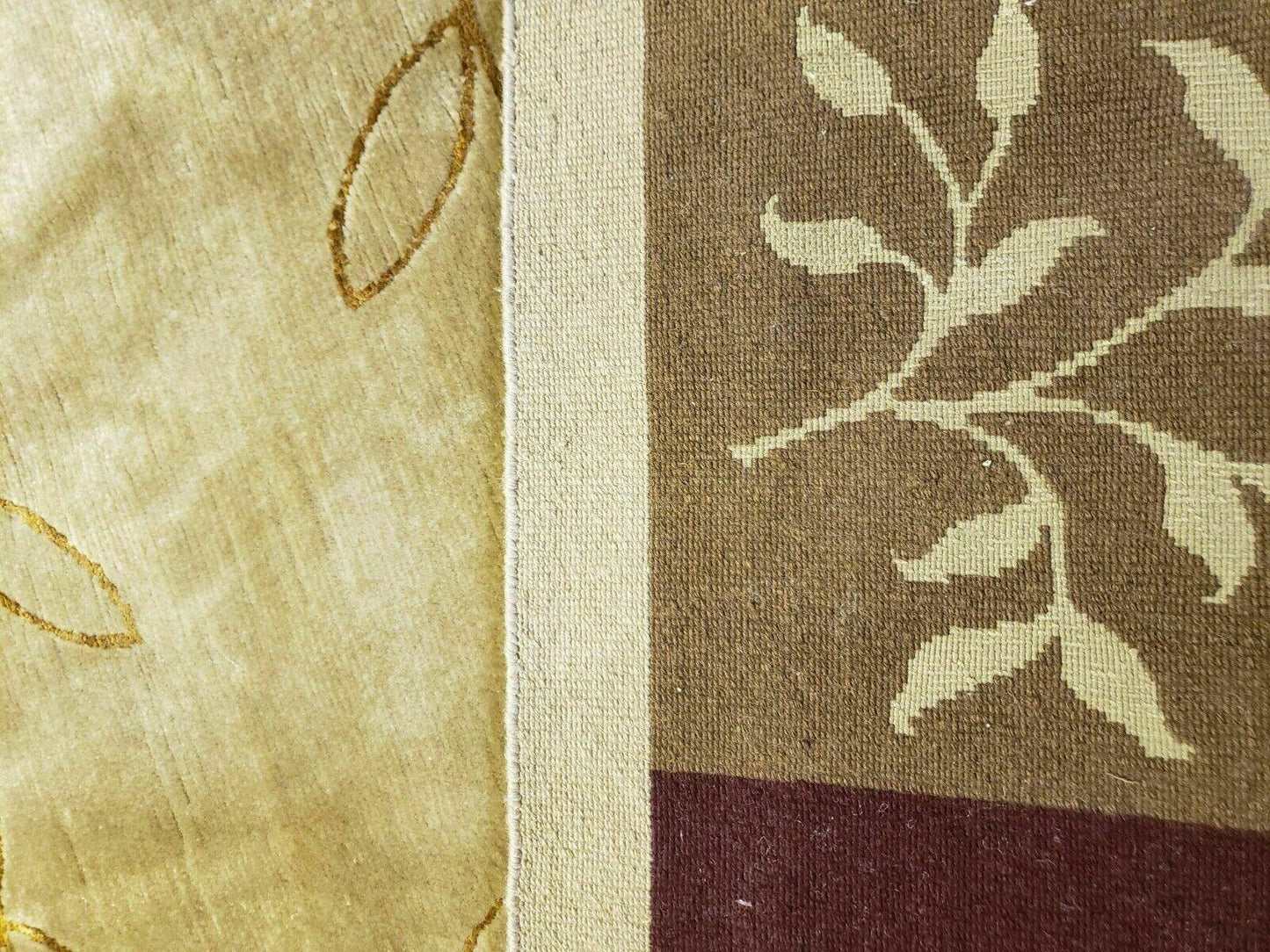 6' X 9' Modern Handmade Tibetan Nepal Wool & Silk Rug Decorative Abstract Gold - Nuvé