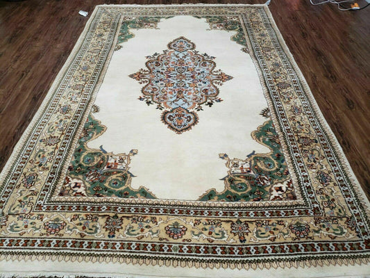 6' X 9' Vintage Handmade India Open Field Tribal Wool Rug Carpet Medallion Nice - Nuvé