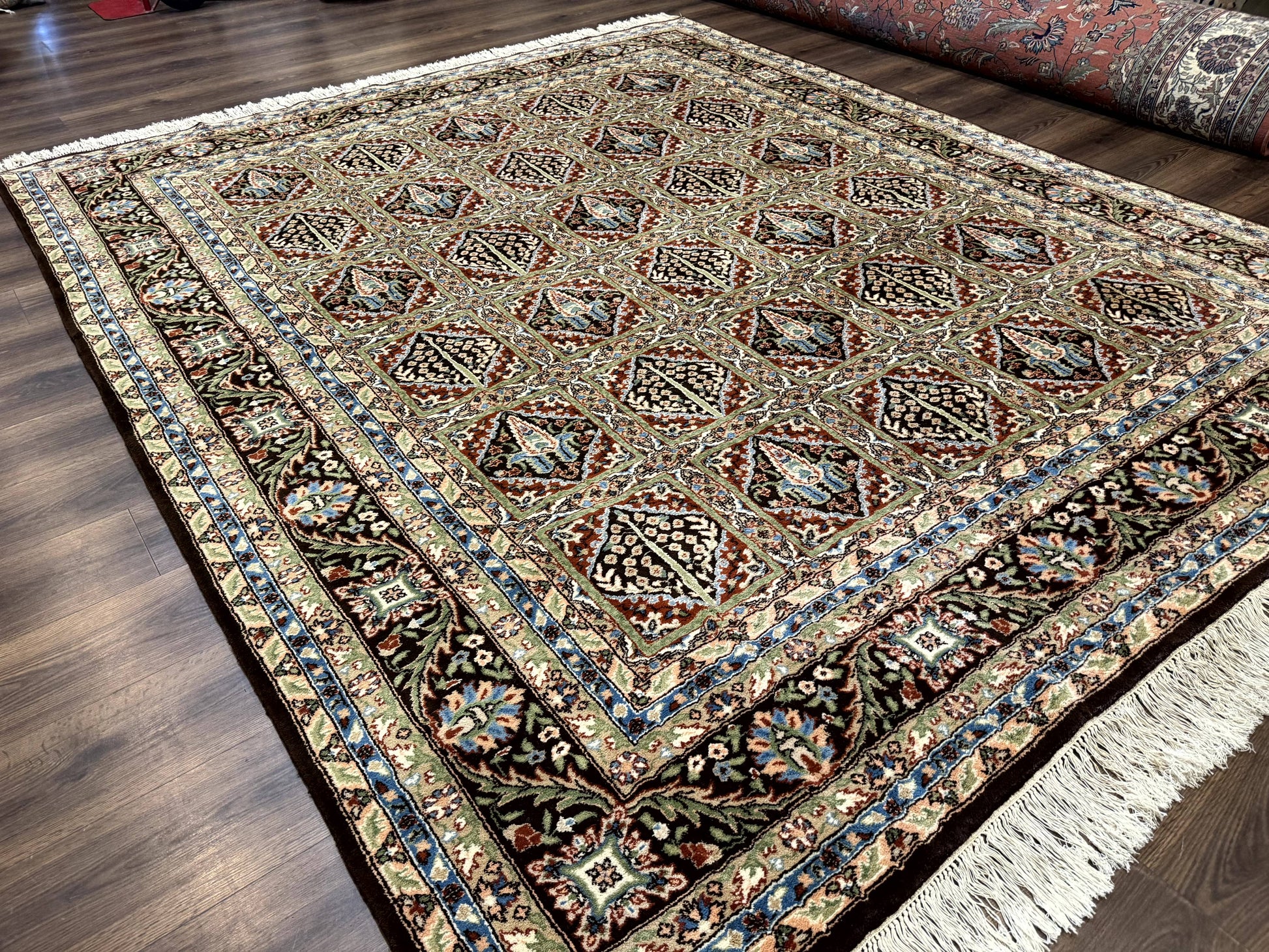 Sino Persian Rug 8x10, Panel Design, Brown, Multicolor, Wool, Cedar Trees - Nuvé