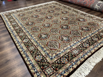 Sino Persian Rug 8x10, Panel Design, Brown, Multicolor, Wool, Cedar Trees - Nuvé