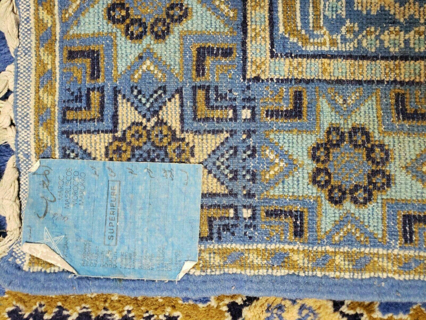 7' X 10' 5" Handmade Moroccan Urban Rabat Wool Carpet Blue Area Rug - Nuvé