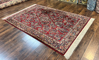 Karastan Rug 5.9 x 9 Red Sarouk #785, Wool Karastan Carpet, Original 700 Series, Vintage Karastan Oriental Rug Discontinued - Nuvé