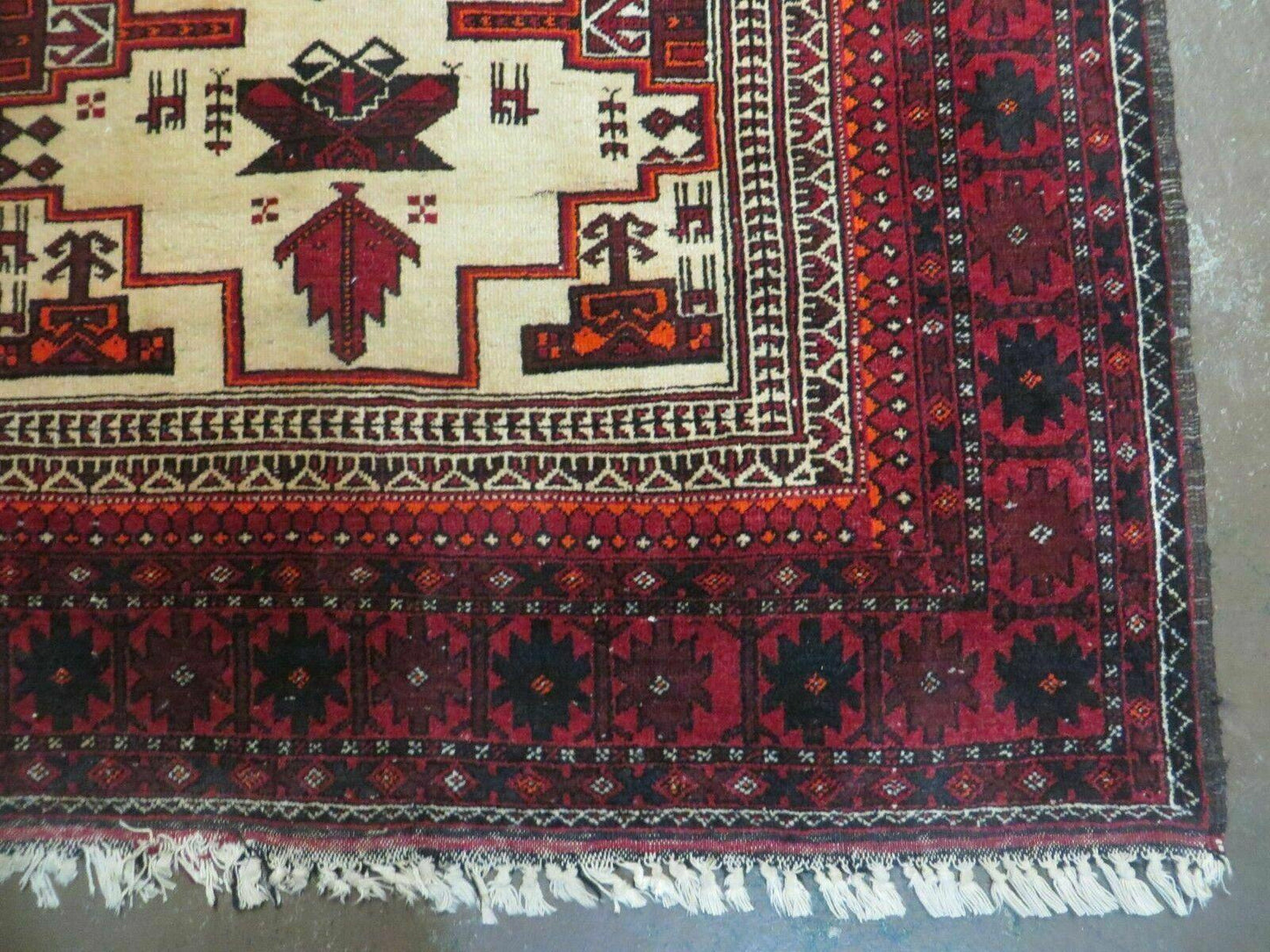 4' X 7' Vintage Handmade Pakistan Turkoman Bokhara Balouch Woven Wool Rug Nice - Nuvé