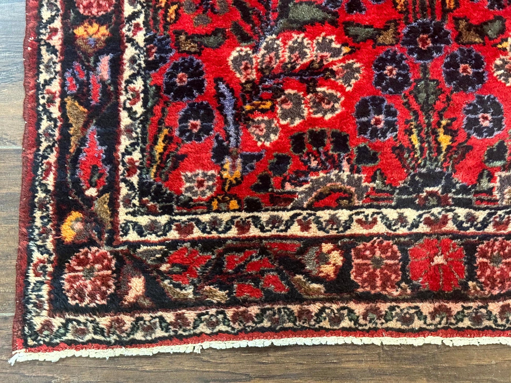 Persian Rug 3x5, Red Tribal Rug, Semi Antique, Wool Rug 3 x 5, Persian Hamadan Rug - Nuvé