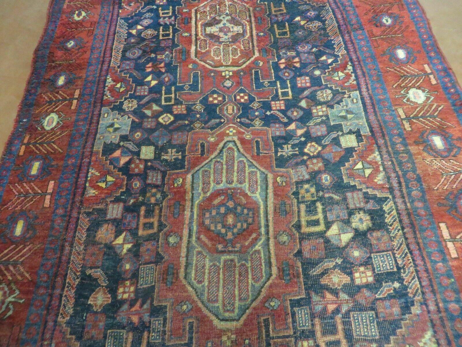 4' X 10' Antique Handmade Turkish Floral Tribal Oriental Wool Rug #627 - Nuvé