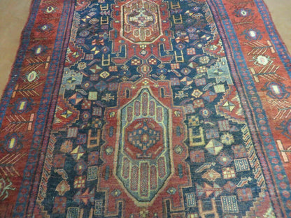 4' X 10' Antique Handmade Turkish Floral Tribal Oriental Wool Rug #627 - Nuvé