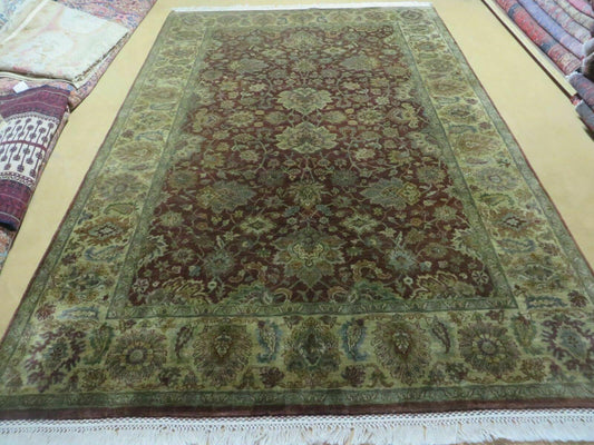 6' X 9' Handmade India Floral Oriental Wool Rug Carpet Tea Wash Red Hand Knotted - Nuvé