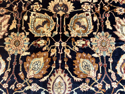 Pak Persian Bidjar Rug 10x13, Midnight Blue and Tan Pakistani Carpet - Nuvé