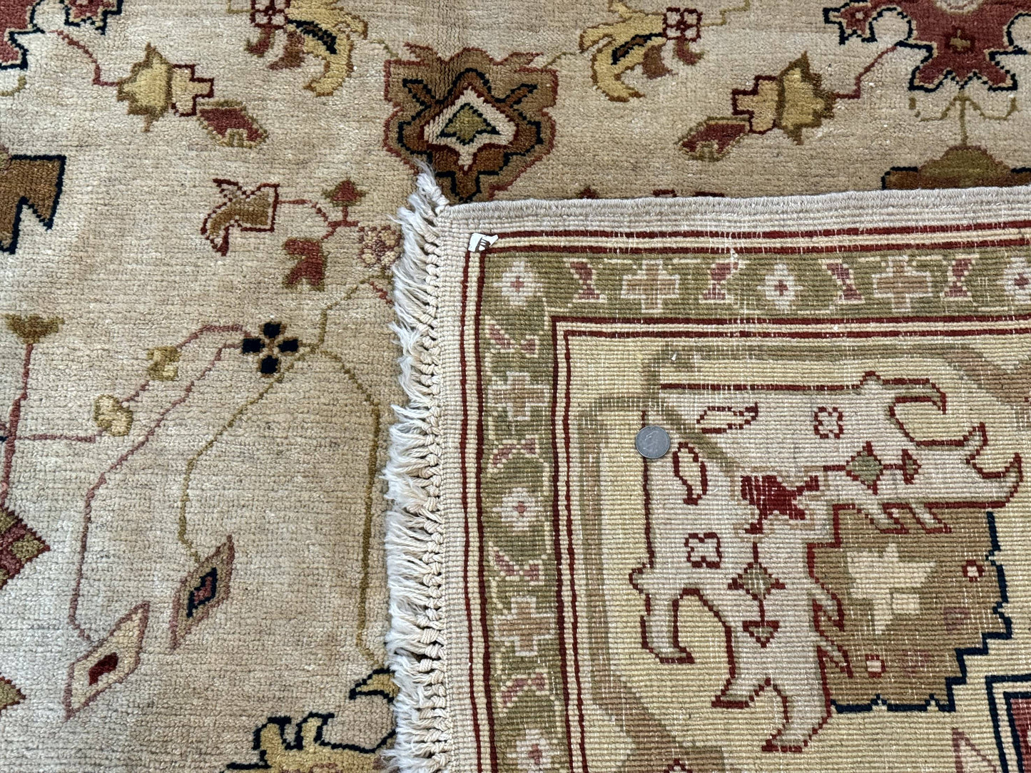 Turkish Oushak Rug 9x12, Oat Color, Wool Carpet - Nuvé