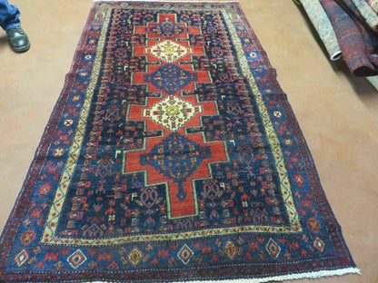 4' X 7' Antique Handmade Turkish Wool Rug Nice # 638 - Nuvé