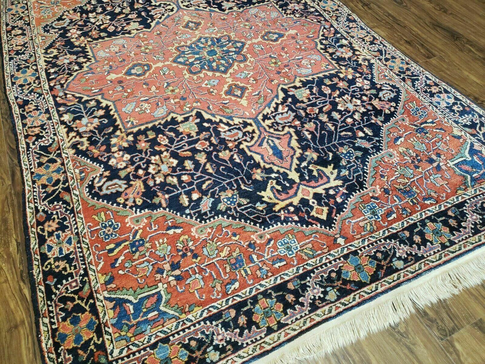 4.5' X 6.5' Handmade Antique Fine Indian Wool Rug Carpet Red - Nuvé